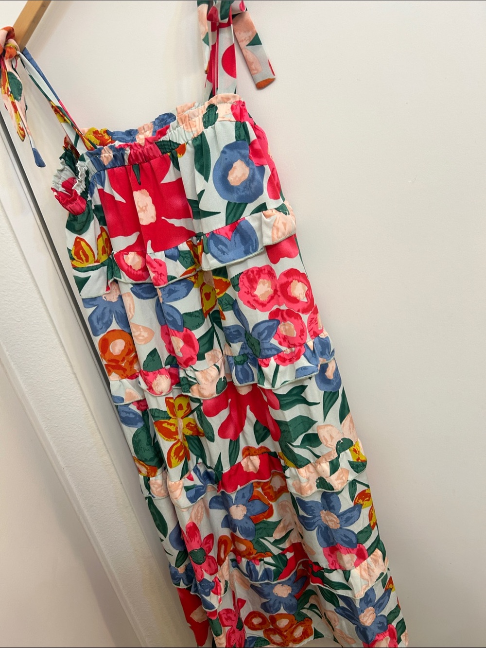 THML Multi-Color Floral Tie-Shoulder dress